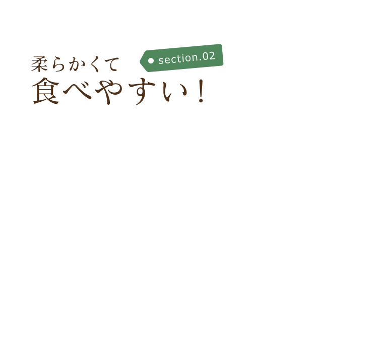 柔らかくて食べやすい！